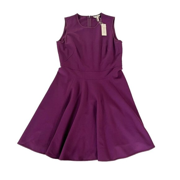 Rebecca Taylor Womans 10 Sleeveless Suiting Circle Dress Sugar Beet Purple NWT - Picture 10 of 10